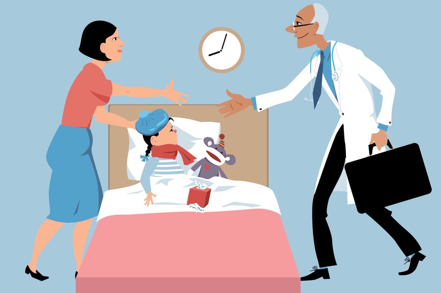 Doctor with patient illustration