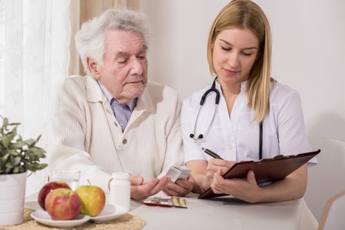 Photo of retired man on private medical consultation